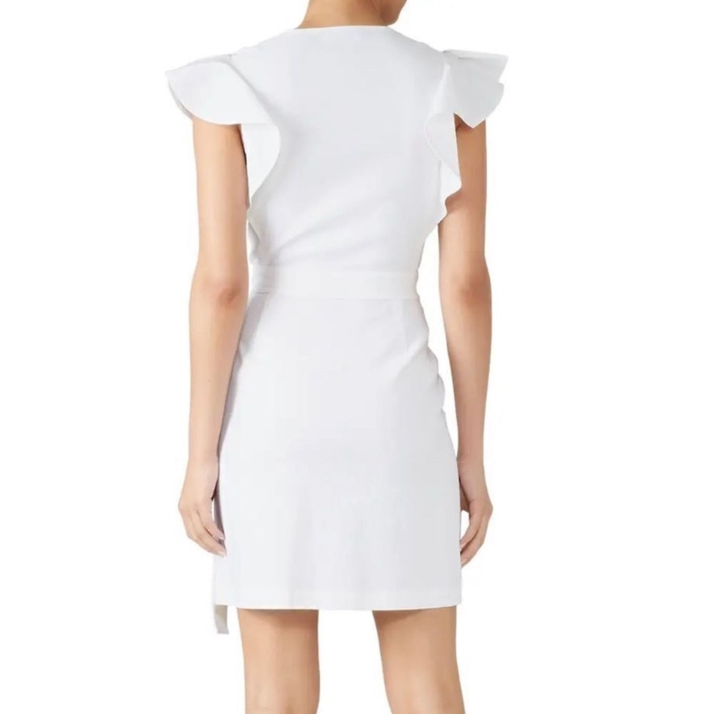 A.L.C. Linen White Tie Front Wrap Dress, Size 0 - Picture 5 of 5